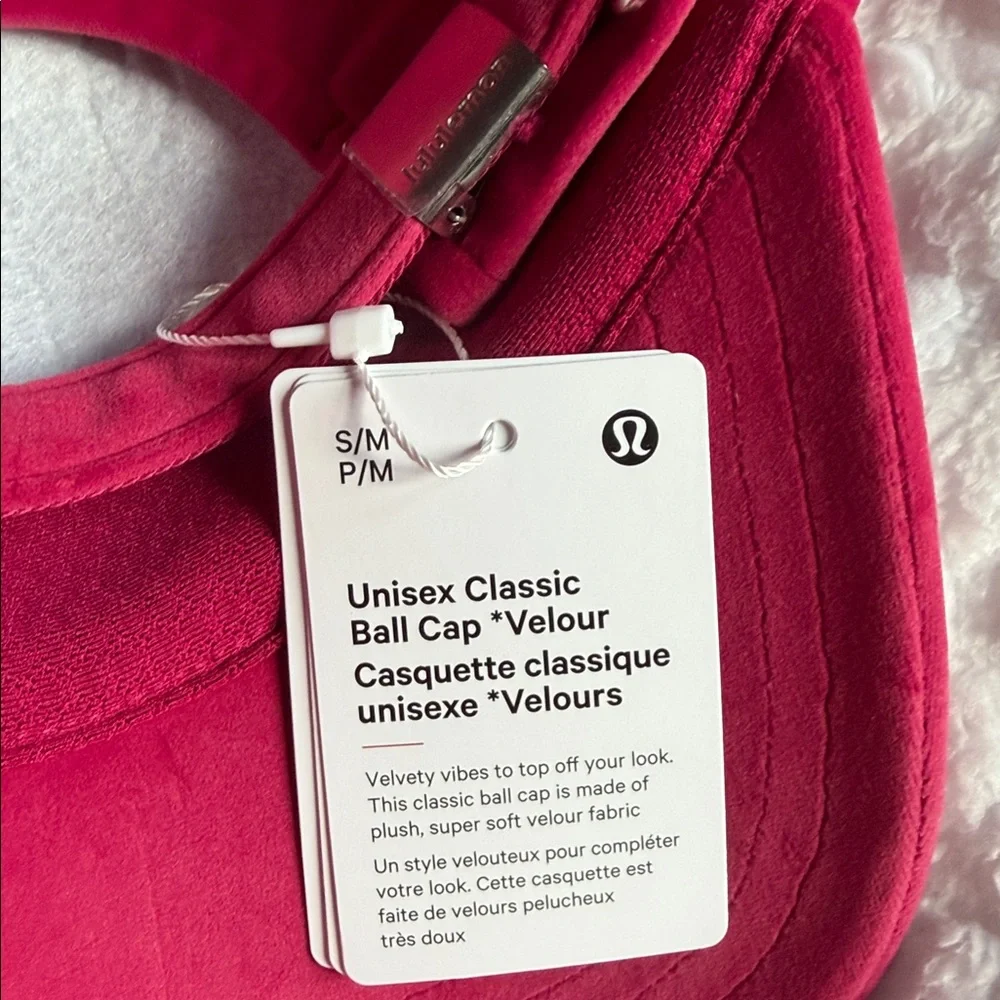 🆕 LULULEMON Classic Ball Cap *Velour NWT Size S/M Berry Rumble